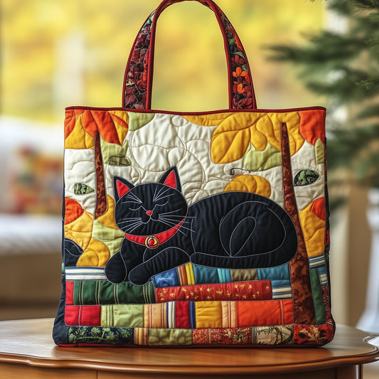The Cozy Black Cat Quilted Tote