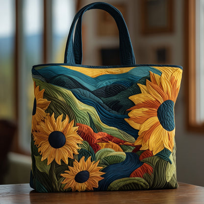 Everyday Sunflowers Nature Quilted Tote