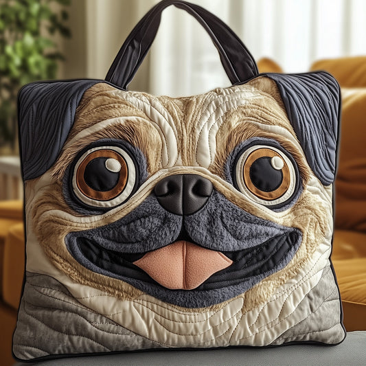 The Playful Pug Quilted Tote