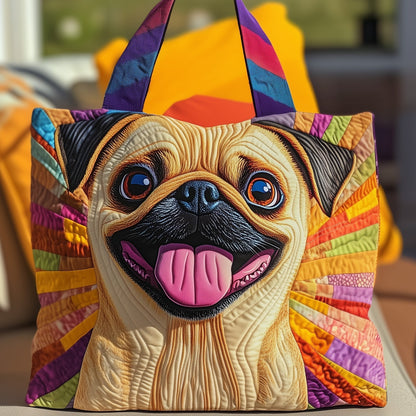 The Pug Smile Quilted Tote