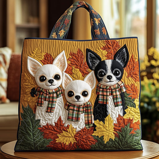 The Autumn Chihuahua Quilted Tote