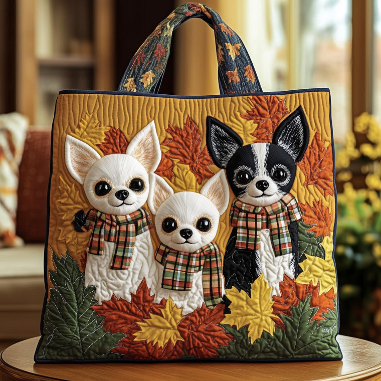 The Autumn Chihuahua Quilted Tote