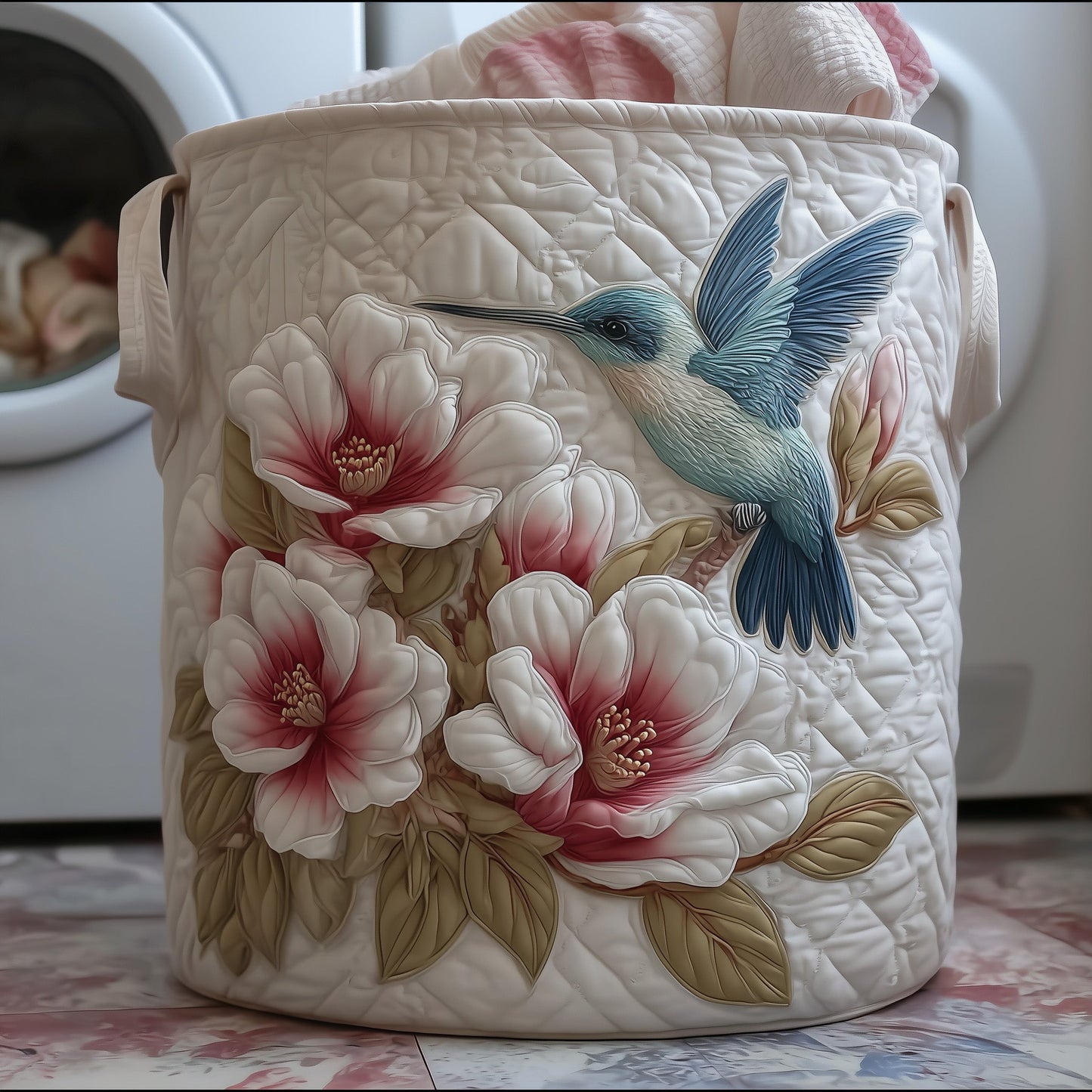 Elegant Hummingbird Laundry Tote Bag