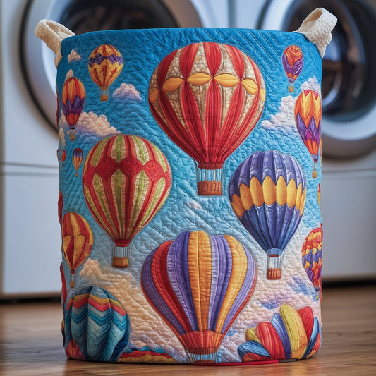 The Hot Air Balloon Quilted Laundry Basket Tote