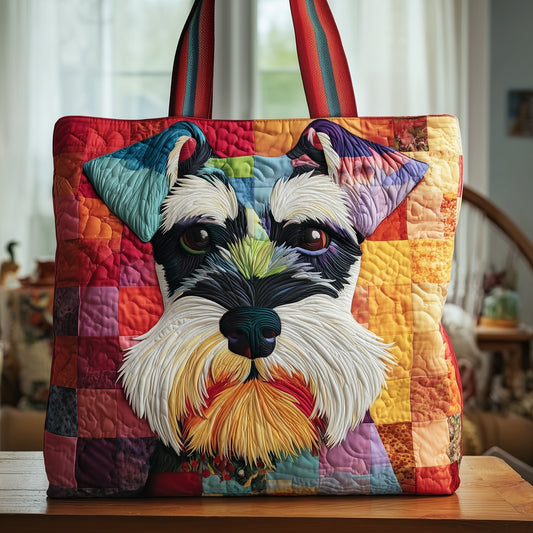 The Colorful Schnauzer Quilted Tote