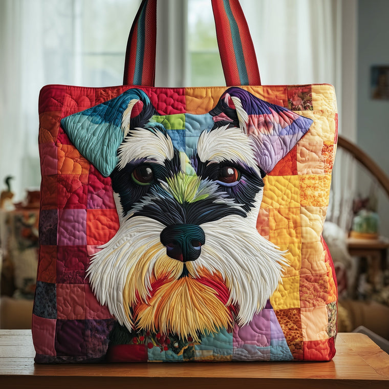 The Colorful Schnauzer Quilted Tote