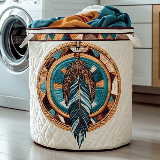 The Eternal Harmony Dreamcatcher Quilted Laundry Basket Tote