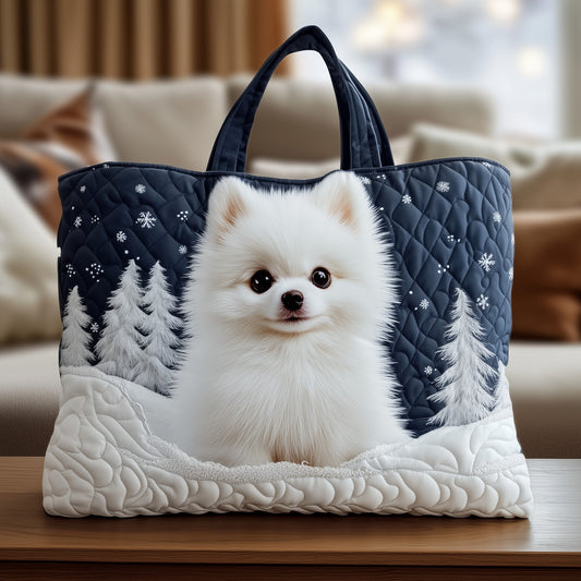 The Pomeranian Charm Quilted Tote