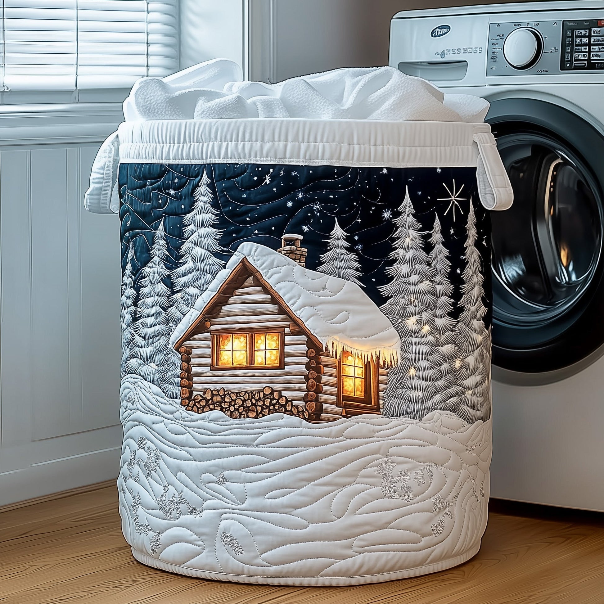 The Log Cabin Quilted Laundry Basket Tote