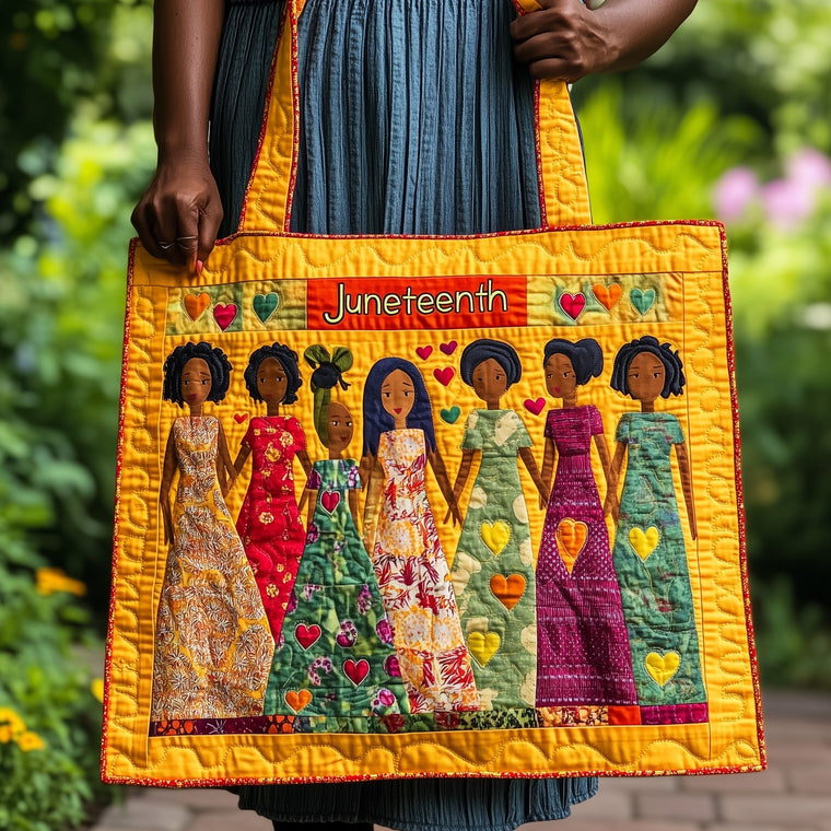 Juneteenth Women Artwork Quilted Tote