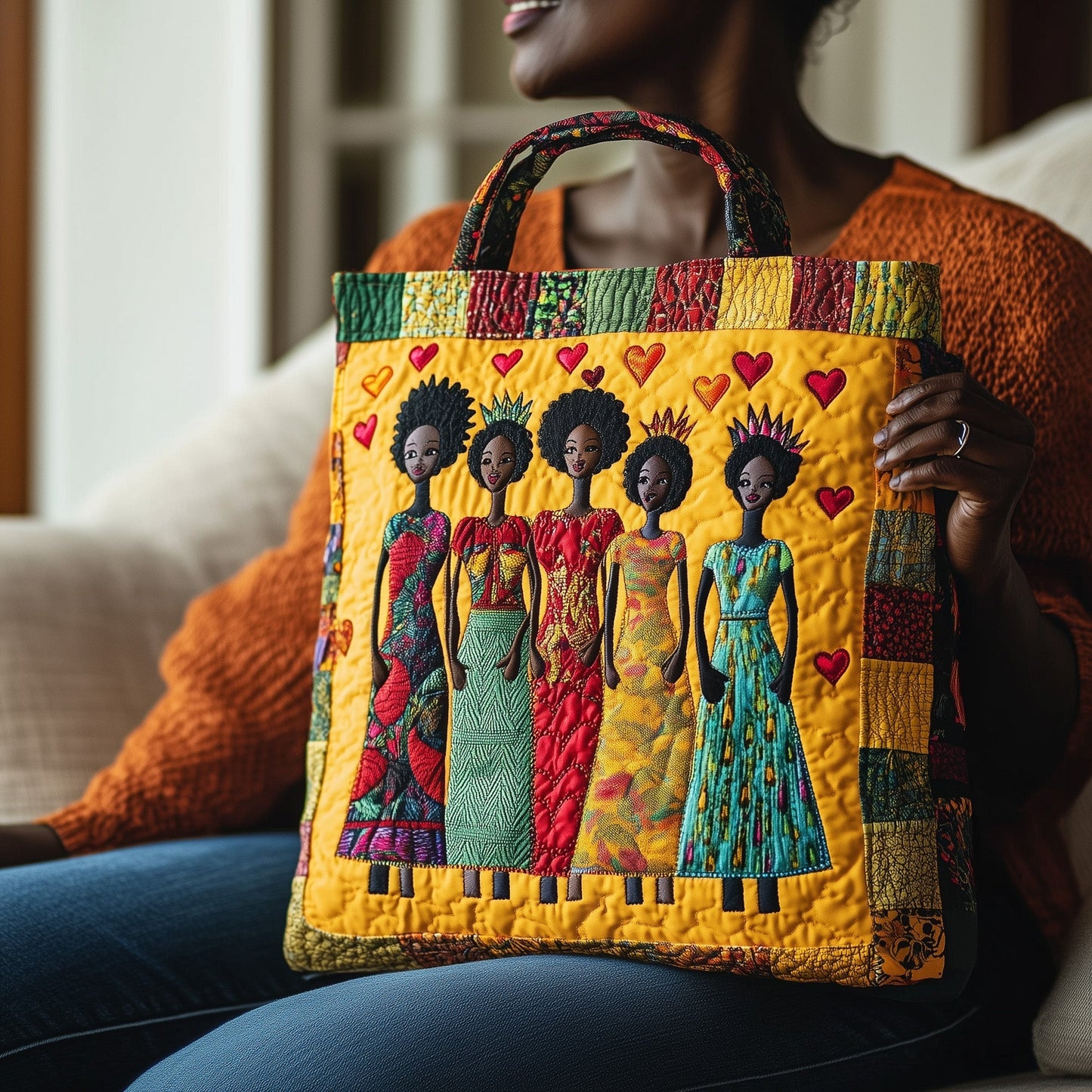 Everyday Black Queen Quilted Tote