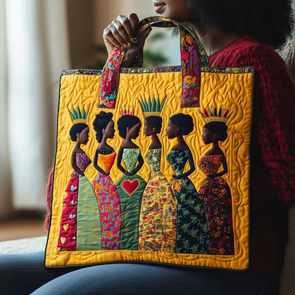 Black Women Crowns Quilted Tote