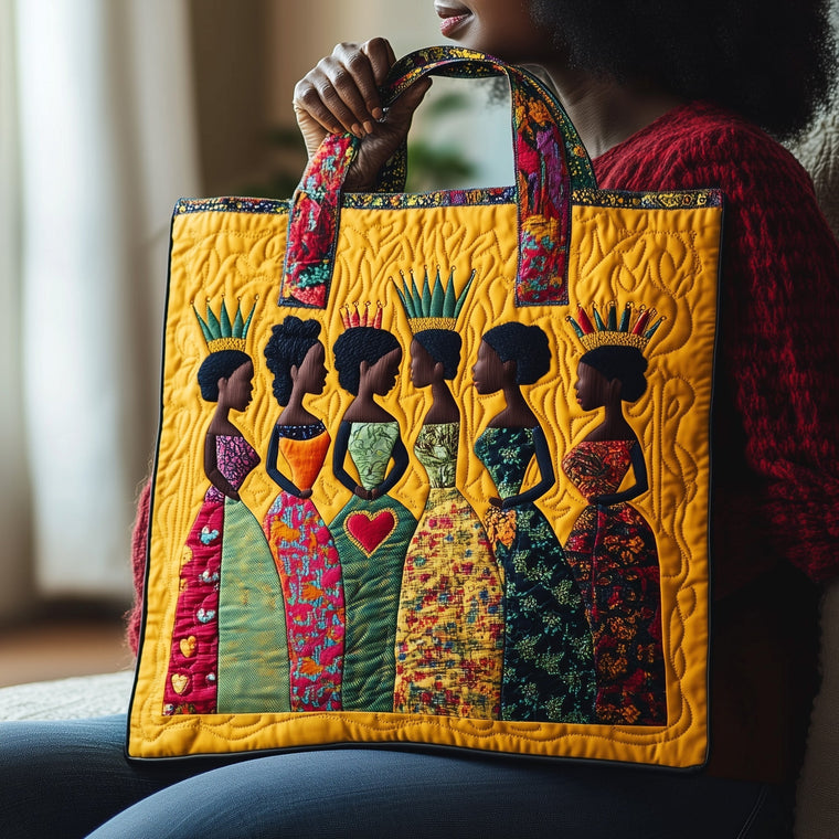 Black Women Crowns Quilted Tote