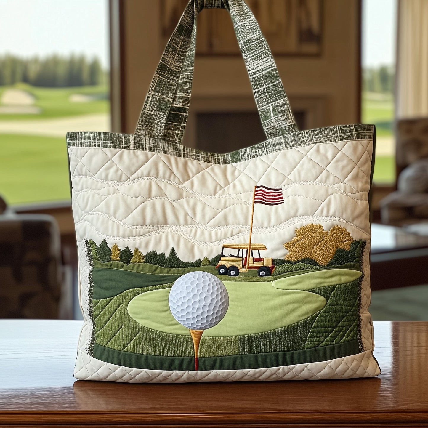 The Golf Course Quilted Tote 3729