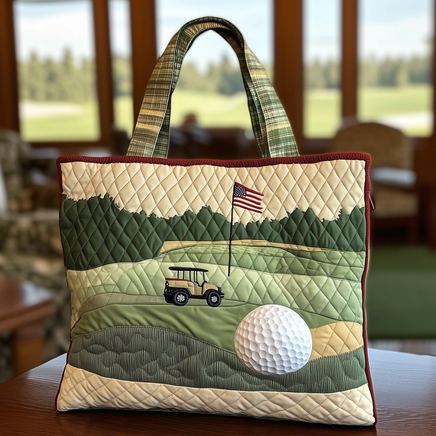 The Golf Course Quilted Tote 3731