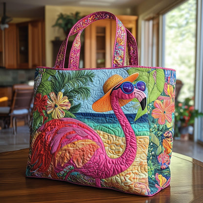 Everyday Flamingo Breeze Quilted Tote