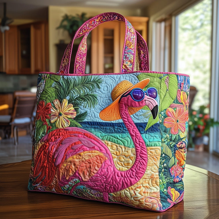 Everyday Flamingo Breeze Quilted Tote