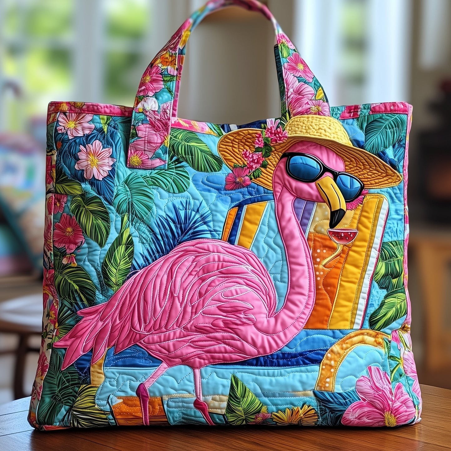 Pink Flamingo Tropical Tote Bag