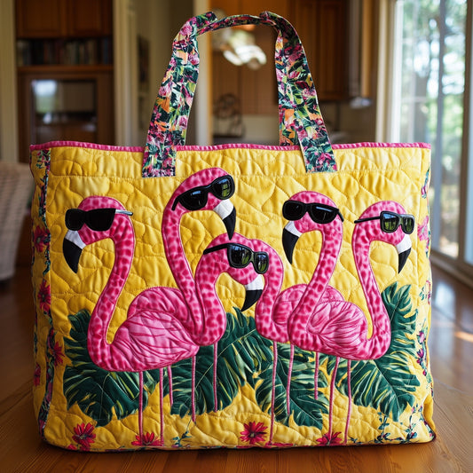 The Sunglass Flamingo Quilted Tote