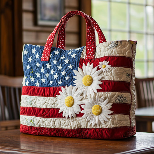 The Stars And Daisy Quilted Tote