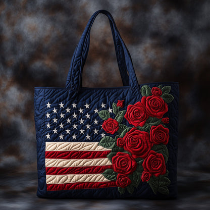 Stars Red Roses Tote Bag