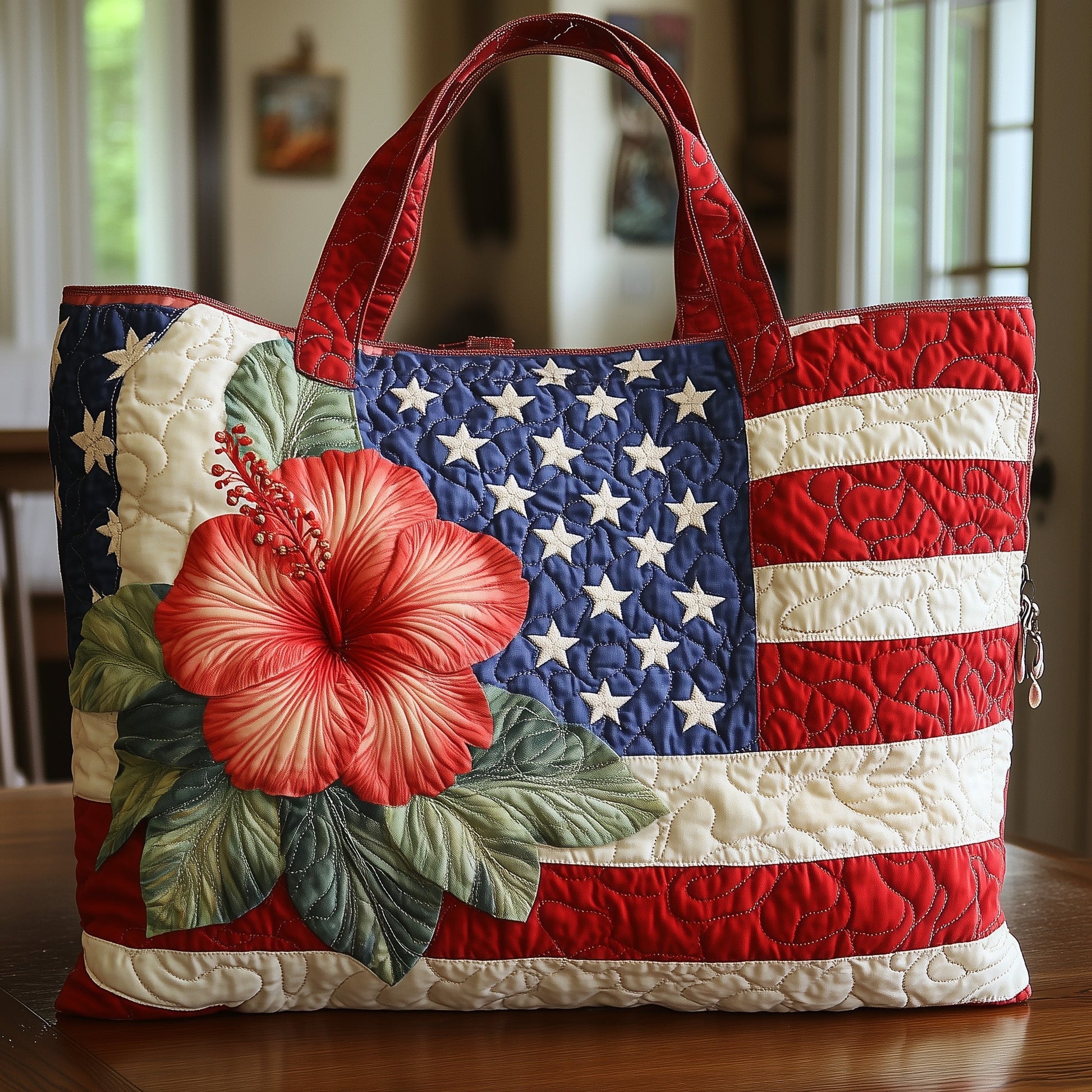 Hibiscus Flower Stars Tote Bag