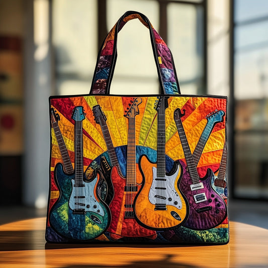 The Guitar Sunburst Quilted Tote