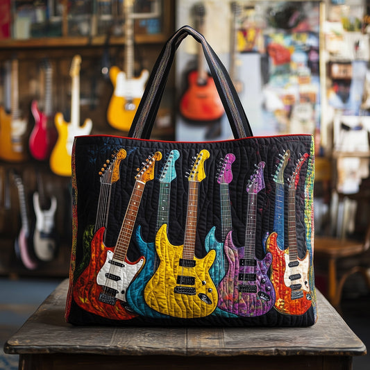 The Guitar Row Quilted Tote