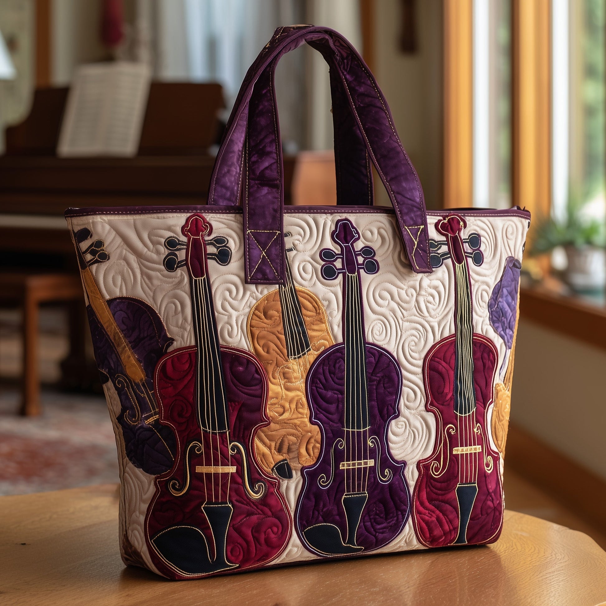 Everyday Colorful Violins Tote Bag