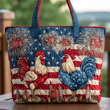 Roosters Fireworks Stars Tote Bag
