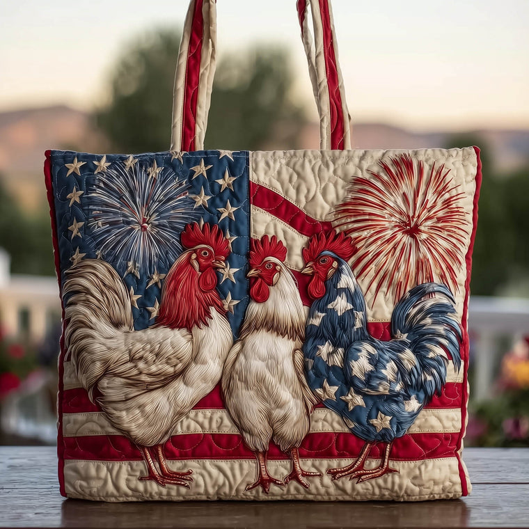 Everyday Patriotic Peckers Quilted Tote