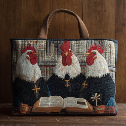 The Rooster Blessing Quilted Tote