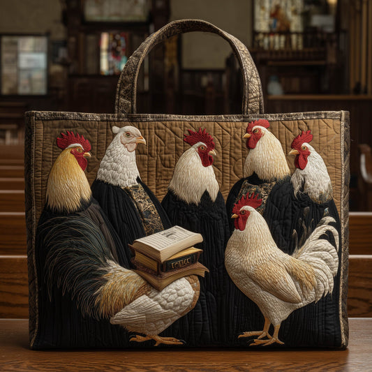 The Rooster Gathering Quilted Tote