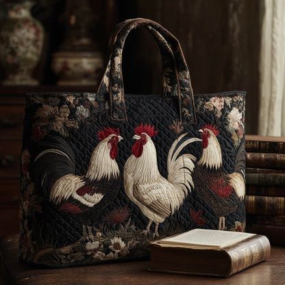 Everyday Roosters Floral Tote Bag