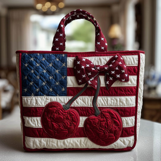 The Star-Spangled Cherry Quilted Tote