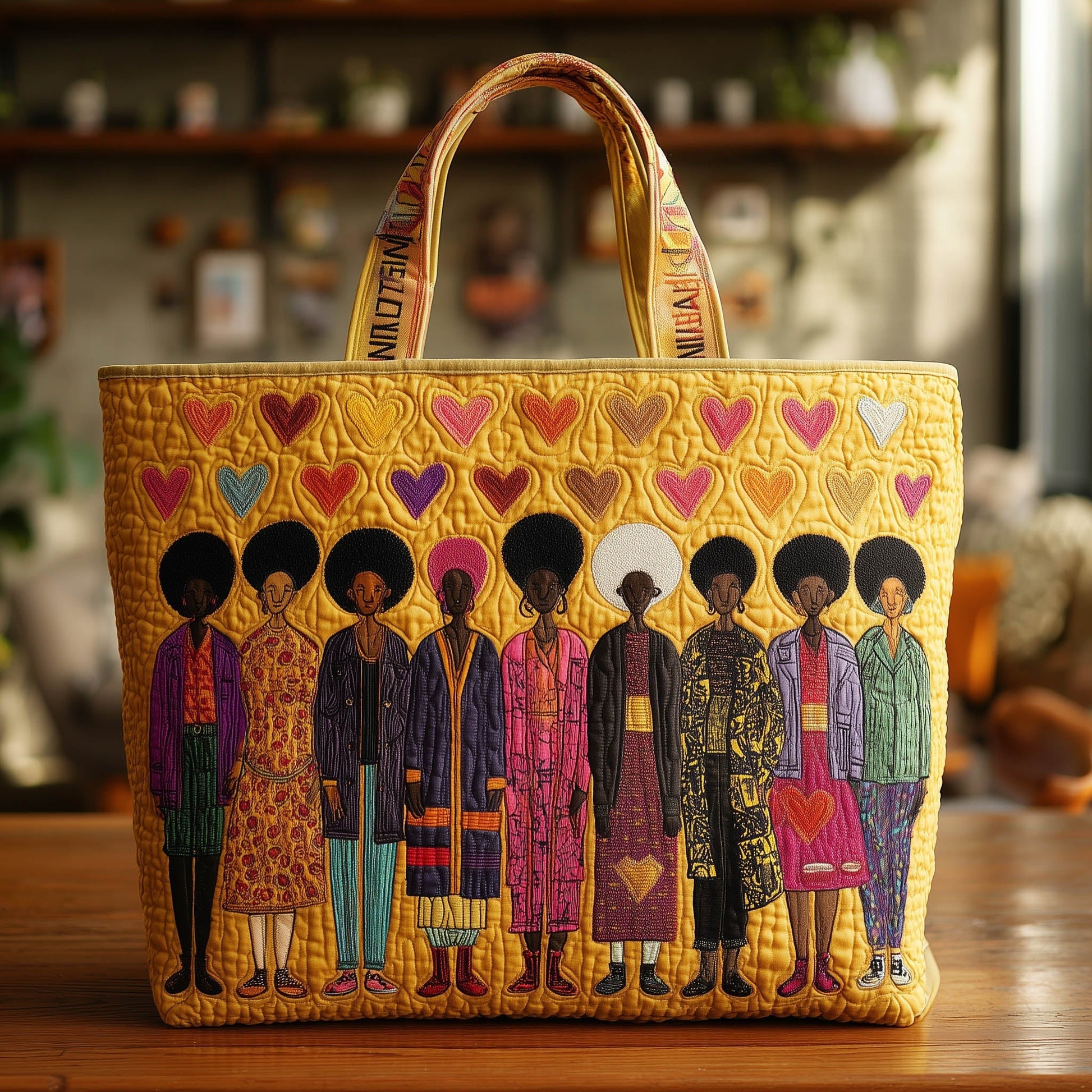 Black Women Silhouettes Quilted Tote