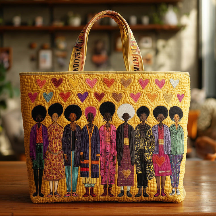 Black Women Silhouettes Quilted Tote