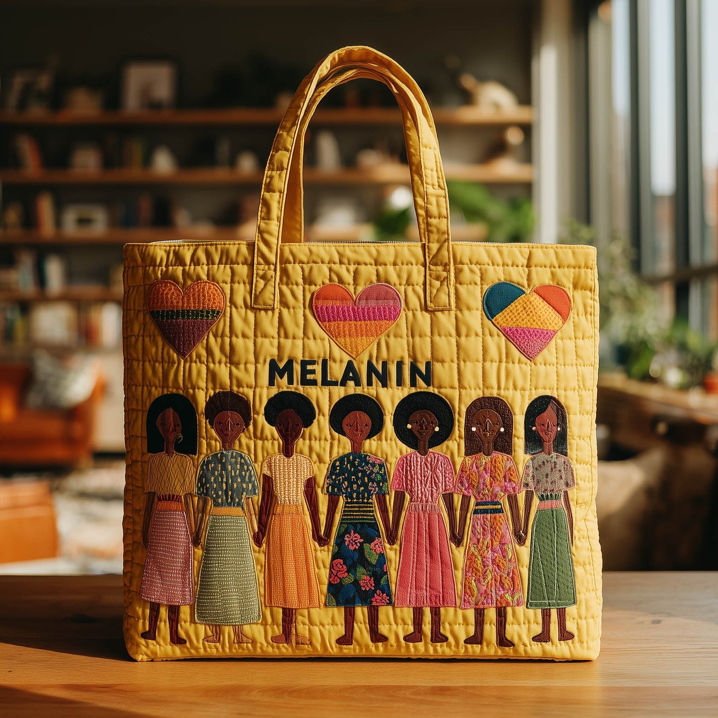 Melanin Beauty Black Women Quilted Tote