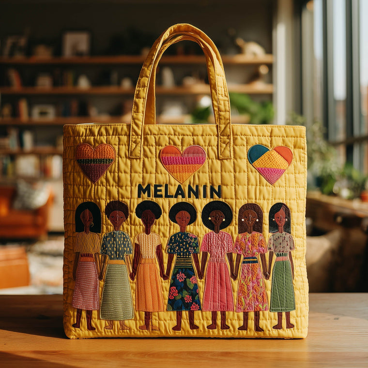 Melanin Beauty Black Women Quilted Tote