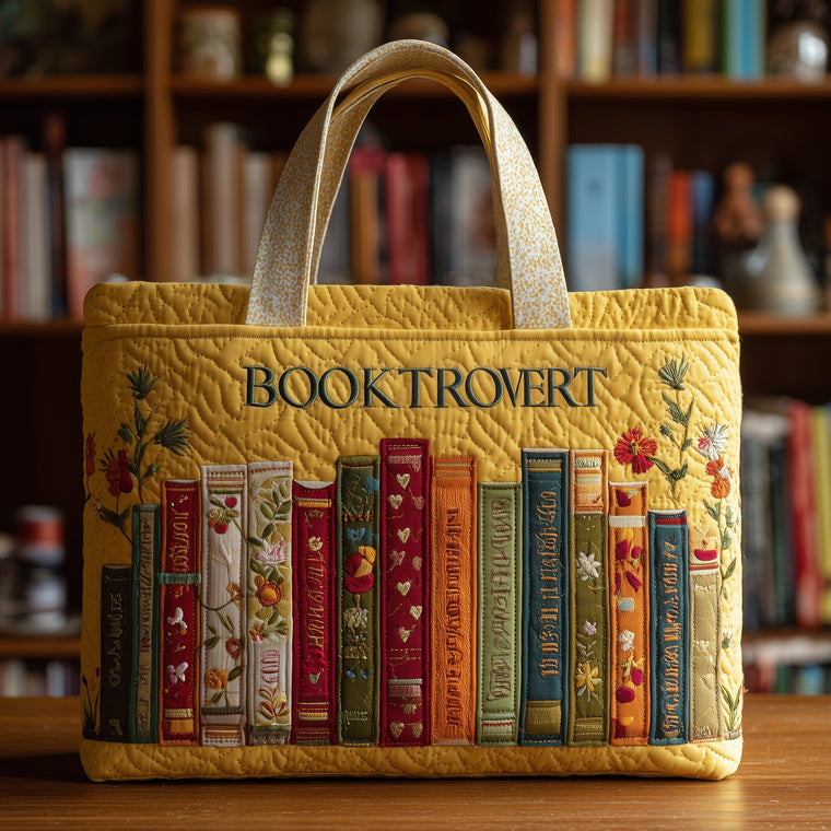 The Booklover Quilted Tote Bag