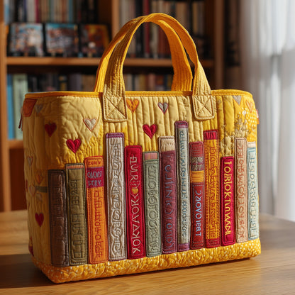 Everyday Books Hearts Quilted Tote