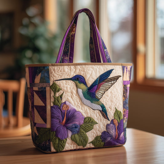 The Hummingbird Delight Quilted Tote