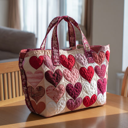 The Heartfelt Quilted Tote Bag