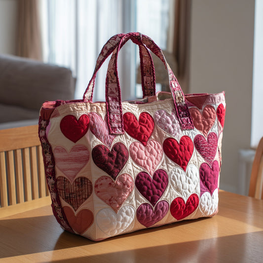 The Heartfelt Quilted Tote Bag