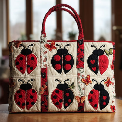 Everyday Ladybugs Butterflies Quilted Tote