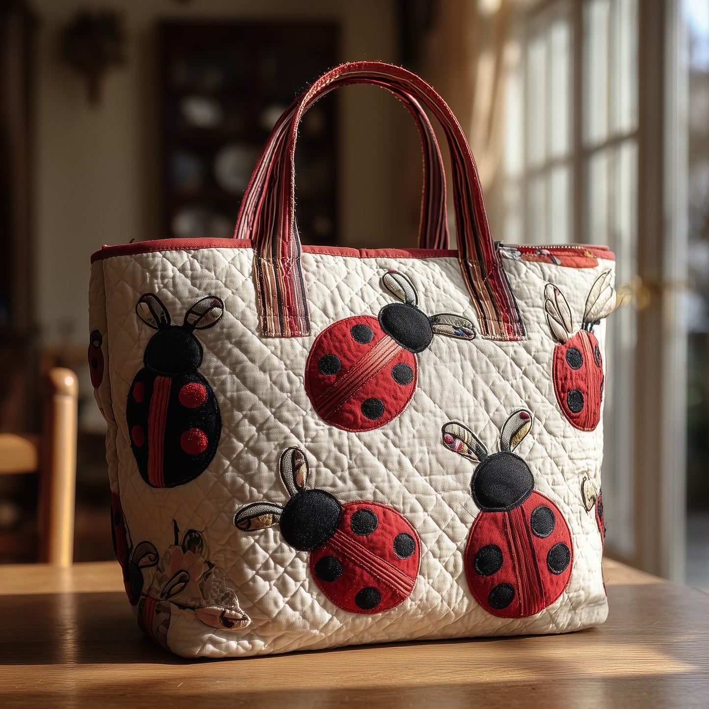 Everyday Ladybugs Quilted Tote Bag