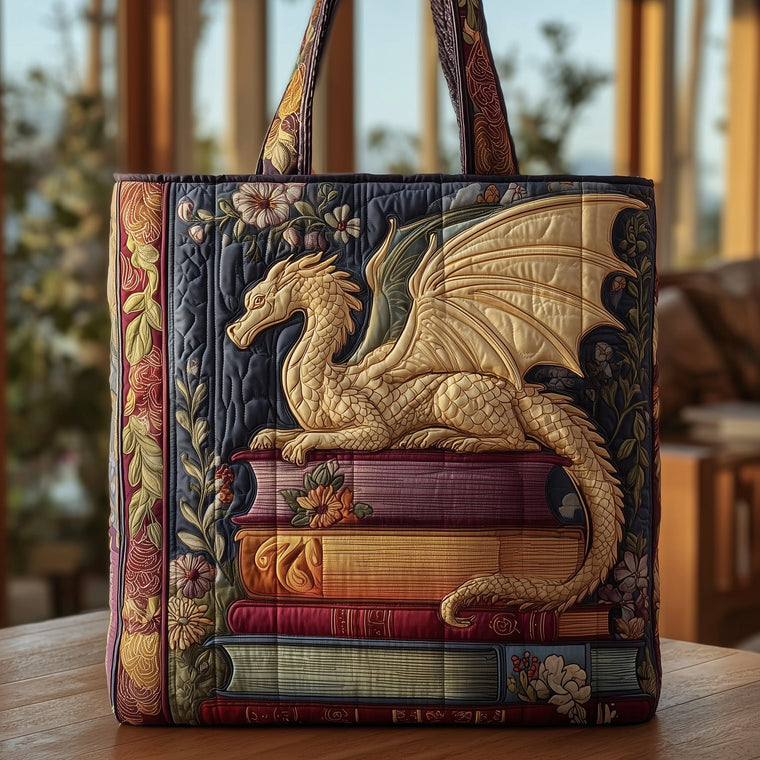 The Book Dragon Quilted Tote 4019