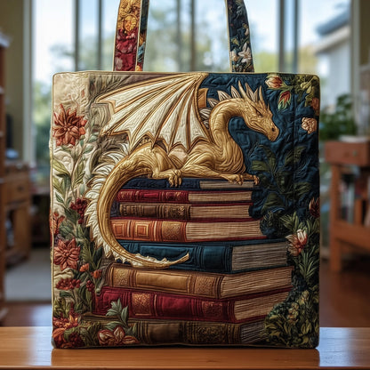The Book Dragon Quilted Tote 4020