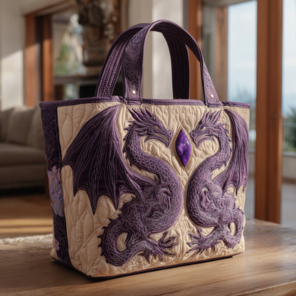 Everyday Purple Dragons Quilted Tote