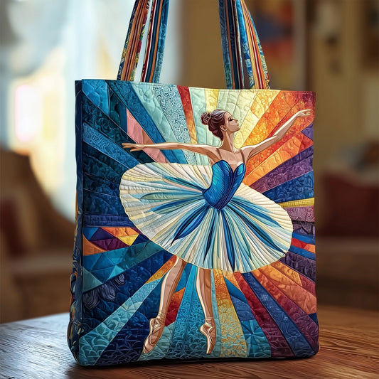 Ballerina Dance Rainbow Quilted Tote